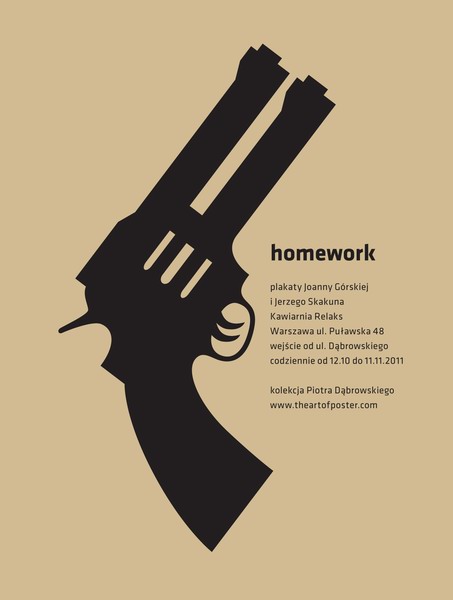 Homework Plakaty Relaks, Homework Posters Exhibition, Homework Joanna Gorska Jerzy Skakun
