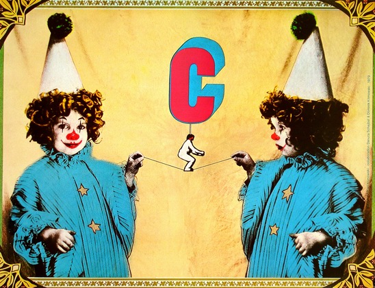 Cyrk, dwaj klowni, Circus Two Clowns, Klimowski Andrzej